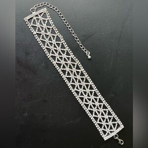 ASOS silver rhinestone choker